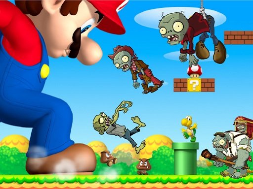 super mario shooting zombie