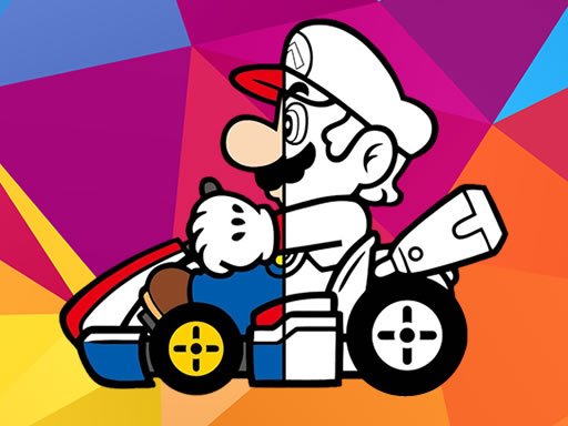 mario driving coloring book