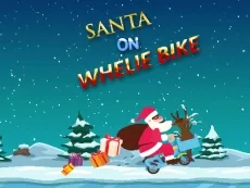Santa On Wheelie Bike