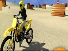Motor cycle beach stunt